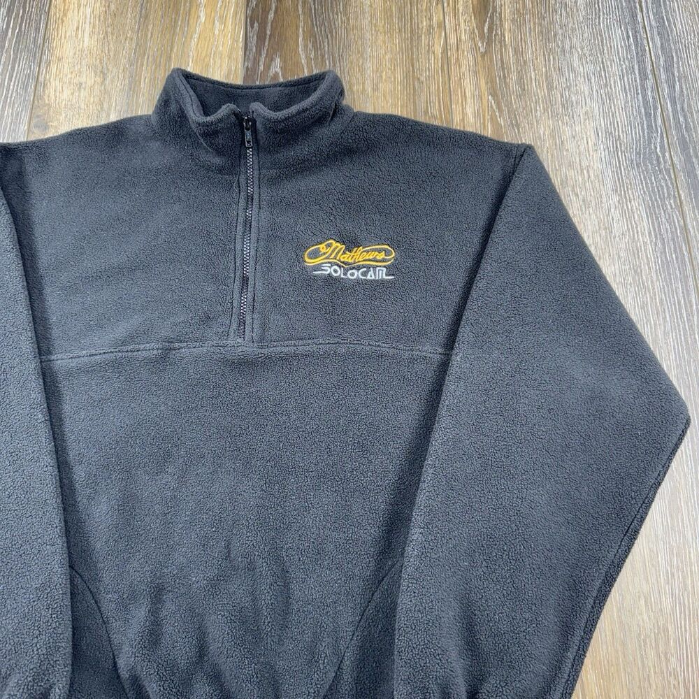Vintage Mathews Solocam Sweatshirt Mens S Black Bow Hunting Deer Fleece Sweater